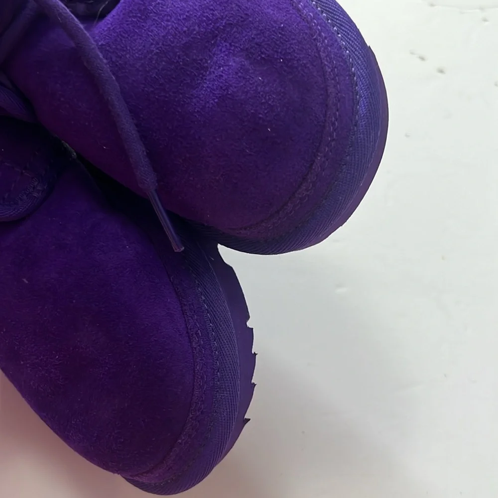 UGG Australia Neumel‎ 11 Purple Suede Ankle Lace up sherling Boots size 1